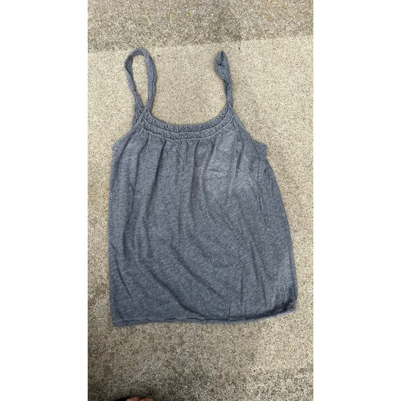 Y2K American Eagle Top Women Size Small Gray Side Tie Sleeveless Smocked Blouse - Picture 4 of 4